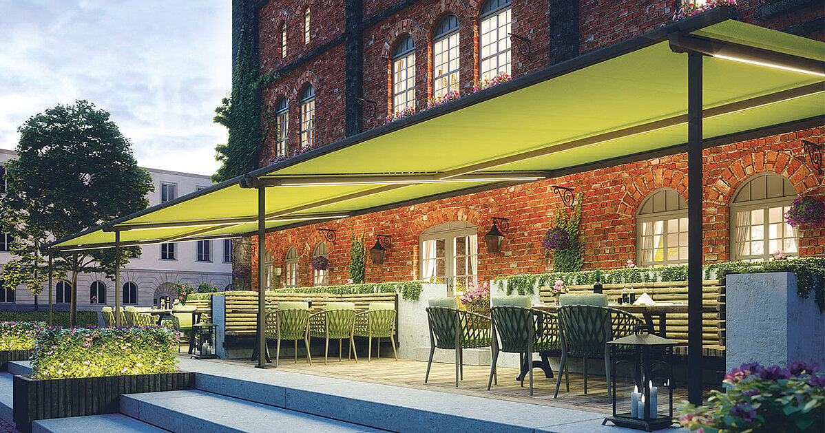 Pergolino grünes Tuch Restaurant