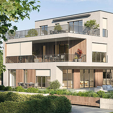 Senkrechtbeschattungen bei Dämmerung