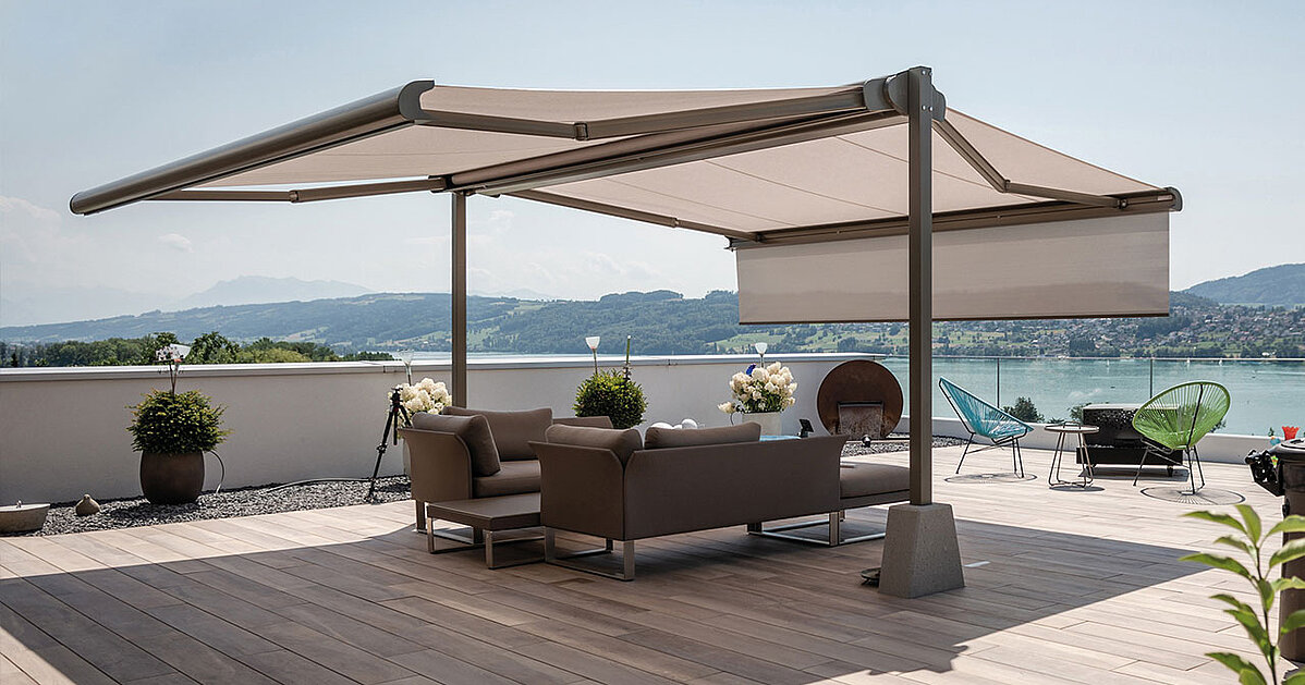 Freistehende Markise Terrasse