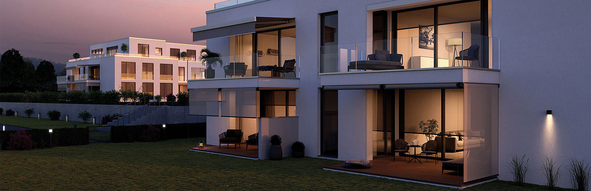 Senkrechtbeschattung an Häusern