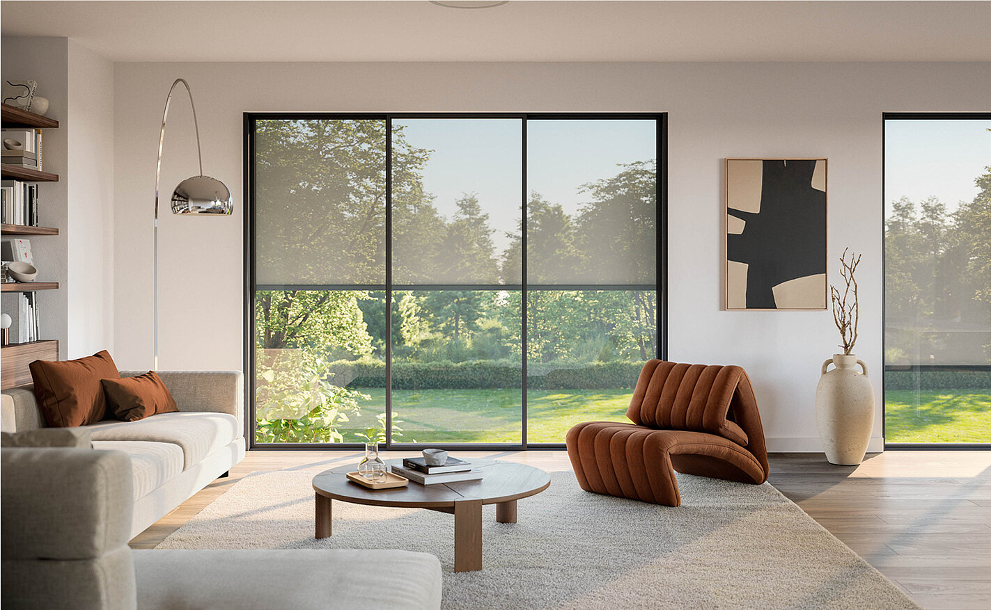 Fenster mit einer Seitenbeschattung