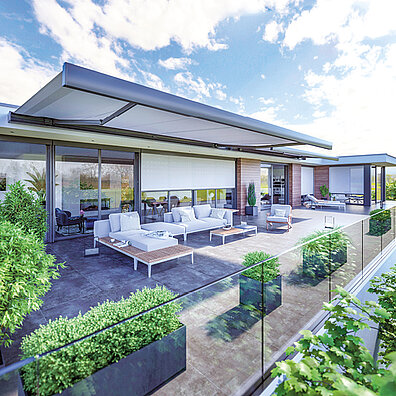 Markise auf einem Balkon 