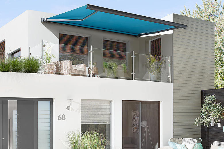 Casabox BX2000 schlanke Kassettenmarkise in elegantem Design für kleine bis mittelgroße Terrassen